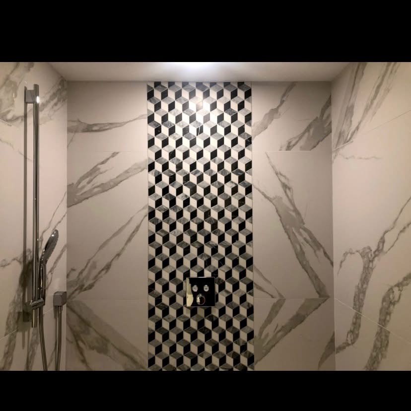 Walk-In Marble Shower